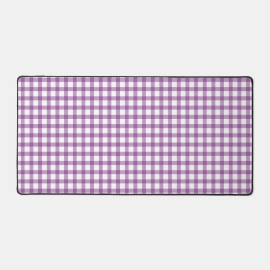 Cute Retro Gingham Plaid Purple Pattern Bureaumat (Voorkant)