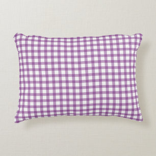 Cute Retro Gingham Schotlandse ruit Paarse Patroon Accent Kussen
