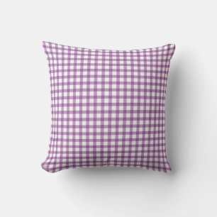 Cute Retro Gingham Schotlandse ruit Paarse Patroon Kussen