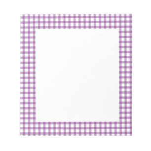 Cute Retro Gingham Schotlandse Ruit Paarse Patroon Notitieblok