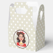 Cute Retro Girl Cocktail Favor Box Bedankdoosjes (Geopend)