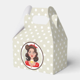 Cute Retro Girl Cocktail Favor Box Bedankdoosjes