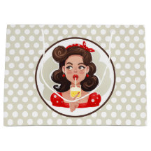 Cute Retro Girl Cocktail Gift Bag