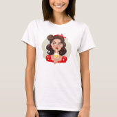 Cute Retro Girl Cocktail T-Shirt (Voorkant)