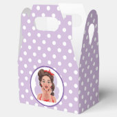 Cute Retro Girl Favor Box Bedankdoosjes (Geopend)