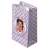 Cute Retro Girl Gift Bag Klein Cadeauzakje (Voorkant Gekanteld)