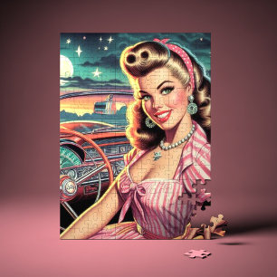 Cute Retro Girl Legpuzzel