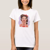 Cute Retro Girl T-Shirt (Voorkant)