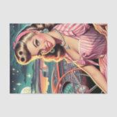 Cute Retro Girl Tissuepapier (Voorkant)