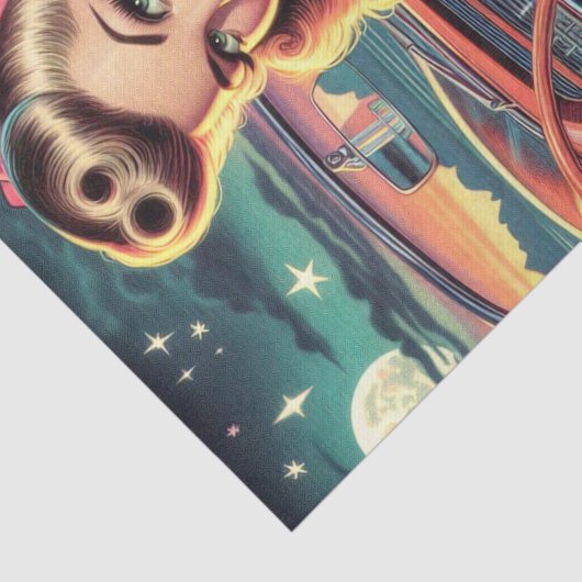 Cute Retro Girl Tissuepapier (Detail)