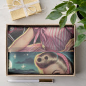 Cute Retro Girl Tissuepapier (Geschenk)