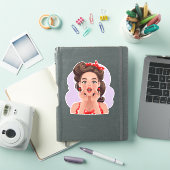 Cute Retro Girl Vinyl Stickers (iPad Cover)