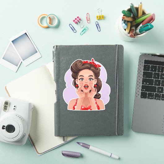 Cute Retro Girl Vinyl Stickers (iPad Cover)