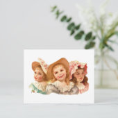 Cute  Retro Girls Briefkaart (Staand voorkant)