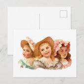 Cute  Retro Girls Briefkaart (Voorkant / Achterkant)