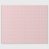 Cute retro girly pastel roze houndstooth patroon cadeaupapier (Vlak)