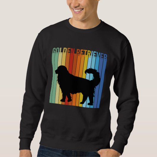 Cute Retro Golden Retriever Rainbow Trui (Voorkant)