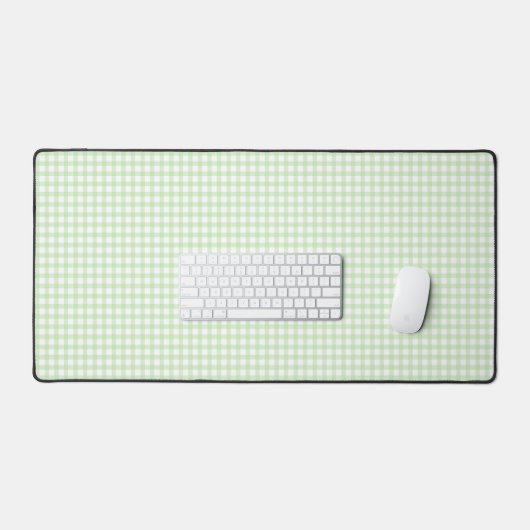 Cute Retro Green Gingham Plaid pattern Bureaumat (Keyboard & Muis)