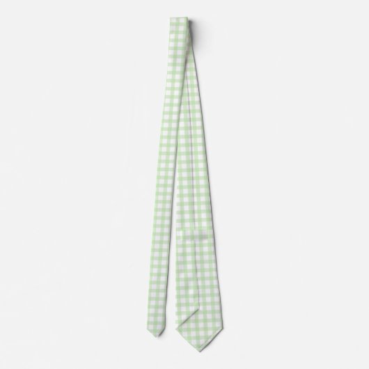 Cute Retro Green Gingham Plaid pattern Stropdas (Achterkant)