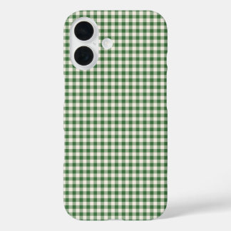 Cute Retro Green Gingham Pset Pattern iPhone 16 Hoesje