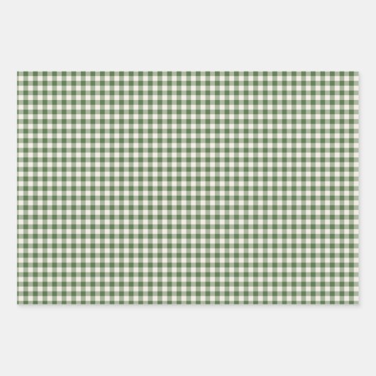 Cute Retro Green Gingham Pset Pattern Inpakpapier Vel (Voorkant 2)