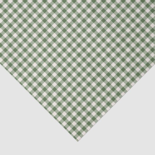 Cute Retro Green Gingham Pset Pattern Tissuepapier (Detail)