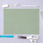 Cute Retro Green Gingham Pset Pattern Tissuepapier (Craft)