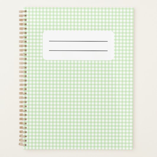 Cute Retro Groen Gingham Plaid patroon Planner (Voorkant)
