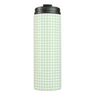 Cute Retro Groen Gingham Plaid patroon Thermosbeker
