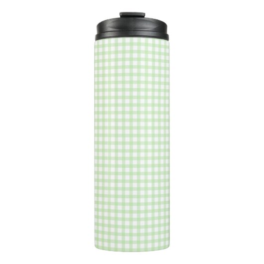 Cute Retro Groen Gingham Plaid patroon Thermosbeker (Voorkant)
