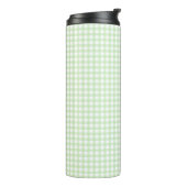 Cute Retro Groen Gingham Plaid patroon Thermosbeker (Gedraaid links)