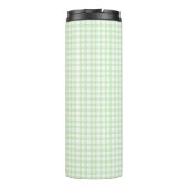Cute Retro Groen Gingham Plaid patroon Thermosbeker (Achterkant)