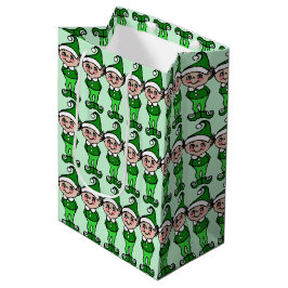 Cute Retro Groene Kerstelfjes Elf Cadeautas