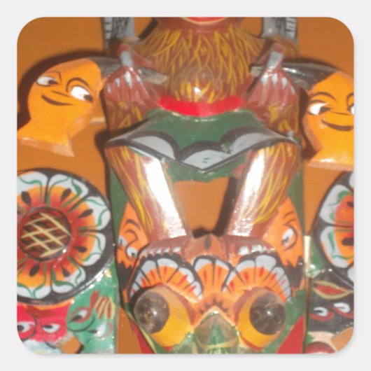 Cute Retro Halloween Bash Hakuna Matata Party Gift Vierkante Sticker (Voorkant)