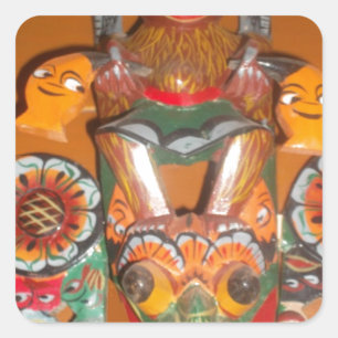 Cute Retro Halloween Bash Hakuna Matata Party Gift Vierkante Sticker