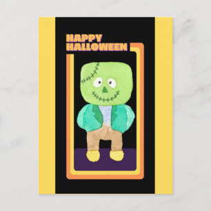 Cute Retro Halloween Frankenstein Monster Briefkaart
