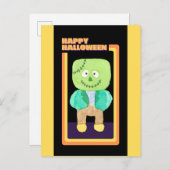 Cute Retro Halloween Frankenstein Monster Briefkaart (Voorkant / Achterkant)