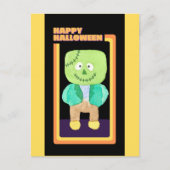 Cute Retro Halloween Frankenstein Monster Briefkaart (Voorkant)