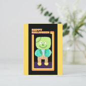 Cute Retro Halloween Frankenstein Monster Briefkaart (Staand voorkant)