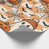 Cute Retro Halloween Geesten Inpakpapier (Hoek)