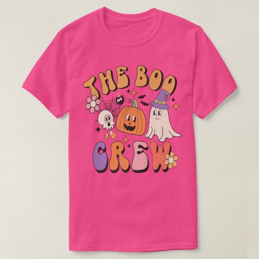 Cute Retro  Halloween Ghost Boo Pumpkin Spi T-shirt (Design voorkant)