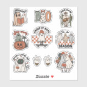 Cute Retro Halloween Ghost Sticker Pack (Vel)