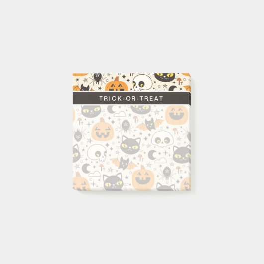 Cute Retro Halloween Patroon Post-it® Notes (Voorkant)