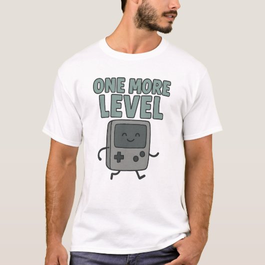 Cute Retro Handheld Console "One More Level" T-shirt (Voorkant)