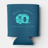 Cute Retro Happy Campers Home waar we roam Blikjeskoeler (Achterkant)