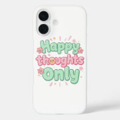 Cute Retro "Happy Thoughts Only" Case-Mate iPhone Case (Achterkant)