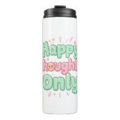 Cute Retro "Happy Thoughts Only" Thermosbeker (Voorkant)