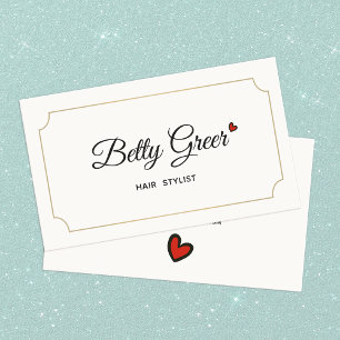 Cute  Retro Heart Hair Stylist Salon Visitekaartje