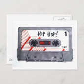 Cute retro hip hop mixtape briefkaart (Voorkant / Achterkant)