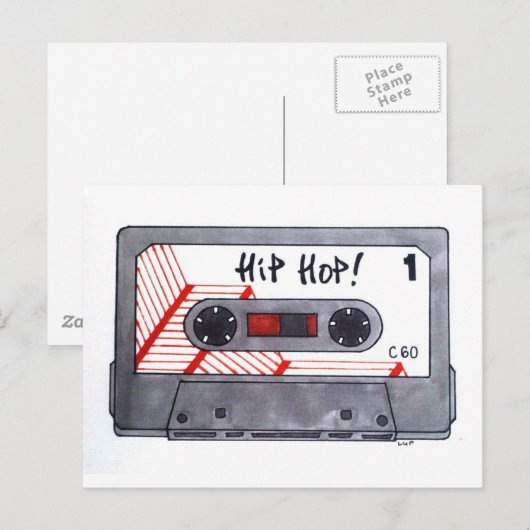 Cute retro hip hop mixtape briefkaart (Voorkant / Achterkant)